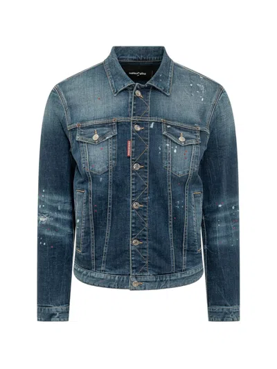 Dsquared2 Buttoned Denim Jacket In Blue