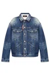 Dsquared2 Distressed-effect Denim Jacket In Blue