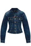 Dsquared2 Stretch Denim Bustier Jacket In Blue Denim