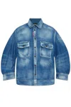 Dsquared2 Relaxed Fit Blue Denim-look Shirt With Modern Accents In Blue