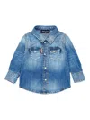 Dsquared2 Buttoned Denim Shirt In Blue