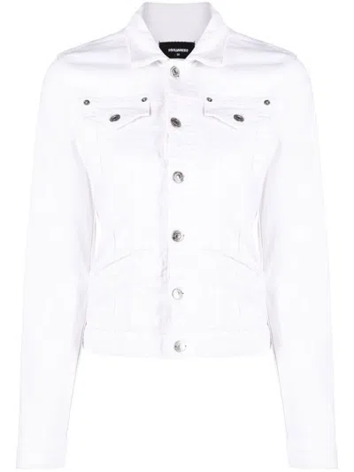 Dsquared2 Buttoned Long-sleeve Jacket In White