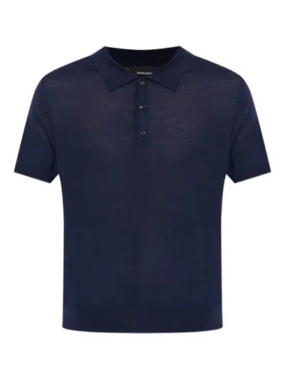 Dsquared2 Buttoned Polo Shirt In Blue