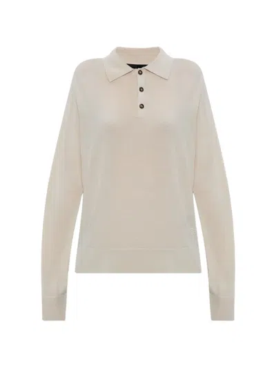 Dsquared2 Buttoned Polo Top In Neutral