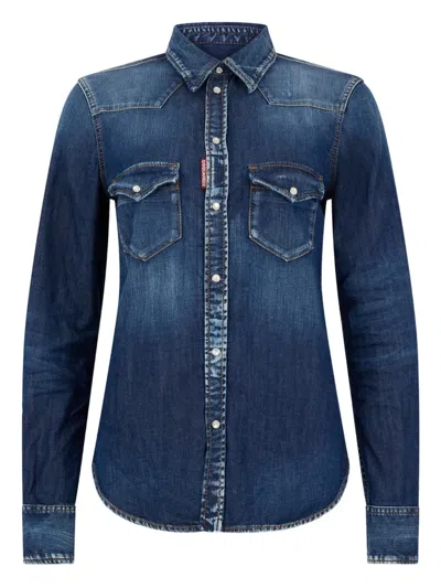 Dsquared2 Buttoned Shirt In Blue
