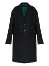 Dsquared2 Double Breasted Wool Blend Coat In Black