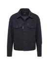 Dsquared2 Button-up Wool Jacket In Blue