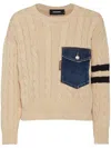 Dsquared2 Cable-knit Jumper In Neutrals