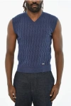 Dsquared2 Cable Knit Sleeveless V-neck Sweater Grösse M
