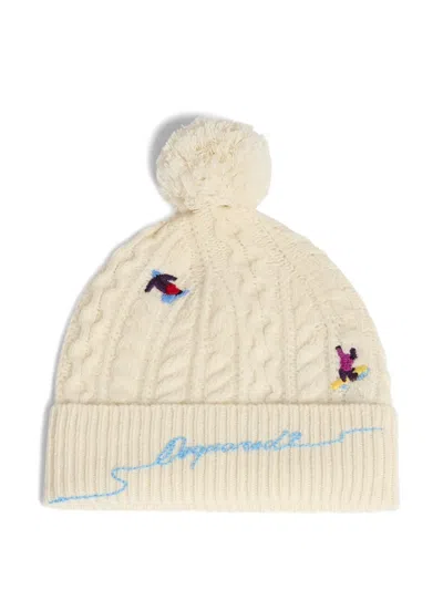 Dsquared2 Beanie Mit Zopfstrickmuster In Neutral