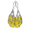 Dsquared2 Link Chain Crystal Top Handle Bag In Yellow