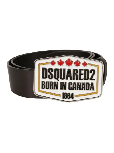 Dsquared2 Calf Leather Black Belt