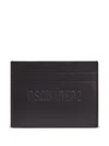 Dsquared2 Calfskin Card Holder With Logo In Black