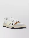 Dsquared2 Spiker Leaf-embroidered Leather Sneakers In Bianco