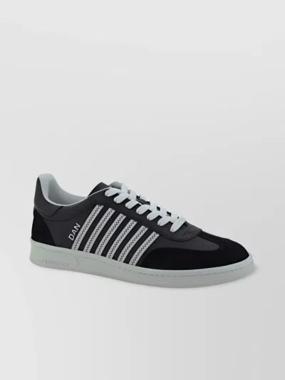 Dsquared2 Calfskin Sneakers With Contrasting Platform In Black