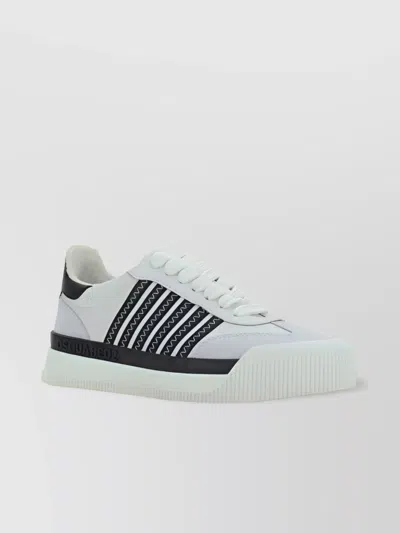DSQUARED2 CALFSKIN SNEAKERS WITH CONTRASTING PLATFORM SOLE