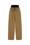 Dsquared2 Wide Leg Poplin Trousers Drawstring Waist In Brown