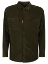 Dsquared2 Dsquared Bottle Green Stretch Corduroy Shirt In Green