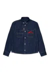 Dsquared2 Kids Icon Logo Embroidered Denim Shirt In Blue