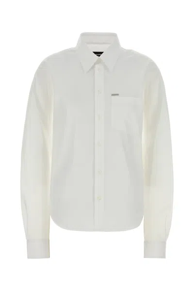 Dsquared2 White Poplin Shirt In Neutral