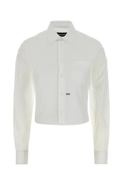 Dsquared2 Dsquared White Poplin Shirt In Brown