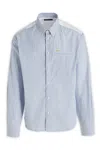 Dsquared2 Cotton Shirt With Striped Pattern And Button-down Collar In 001f