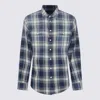 Dsquared2 Blue Washed Check Dropped Shoulder Shirt In Blue