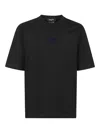 Dsquared2 Men Black Crewneck T-shirt With Logo Lettering On The Front In Cotton Man In Blue