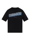 Dsquared2 Short-sleeve T-shirt With Puffy Logo In Blue In Black