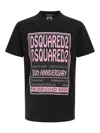 Dsquared2 Black T-shirt With 30th Anniversary Pink Print In Black