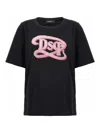 Dsquared2 Printed Logo Crew Neck T-shirt In Black