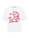 Dsquared2 White Logo Printed Cotton T-shirt In White