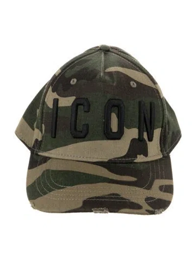 Pre-owned Dsquared2 Camouflage Baseball Cap In Green