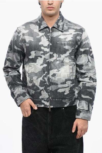 Dsquared2 Camouflage Denim Dan Jacket In Multi