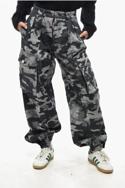 DSQUARED2 Camouflage Double Pleat Cargo Pants