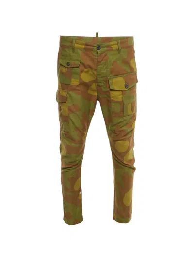 Pre-owned Dsquared2 Camouflage-pattern Cargo Pants In Green