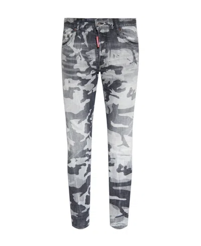 Dsquared2 Camouflage Skinny Jeans In Black