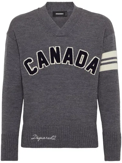 Dsquared2 Canada-patch Jumper In Grey