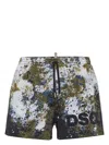 Dsquared2 Canadian Camouflage Swim Shorts In Green