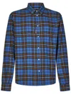 Dsquared2 Stylish Check Pattern Cotton Shirt With Classic Fit And Button-down Collar In Blue