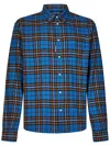 Dsquared2 Stylish Check Pattern Cotton Shirt With Classic Fit And Button-down Collar In Blue