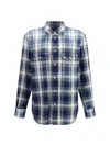 Dsquared2 Checked Pattern Shirt With Pockets And Collar In Blue