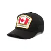 Dsquared2 Flag Patch Cotton Canvas Baseball Hat In Black