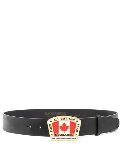Dsquared2 Canadian Flag Belt In Black