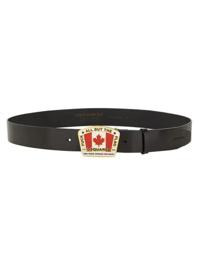 DSQUARED2 DSQUARED2 "CANADIAN FLAG" LICENSE PLATE BELT