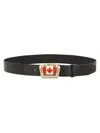 Dsquared2 Canadian Flag License Plate Belt In Black