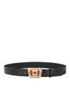 Dsquared2 Canadian Flag License Plate Belt In Black