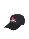 DSQUARED2 CANADIAN LEAF BLACK BASEBALL CAP