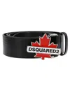 Dsquared2 Leather Belt With Adjustable Fit And Metal Hardware In Nero