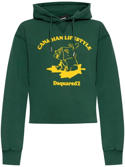 Dsquared2 Canadian Lifestyle Hoodie In Green